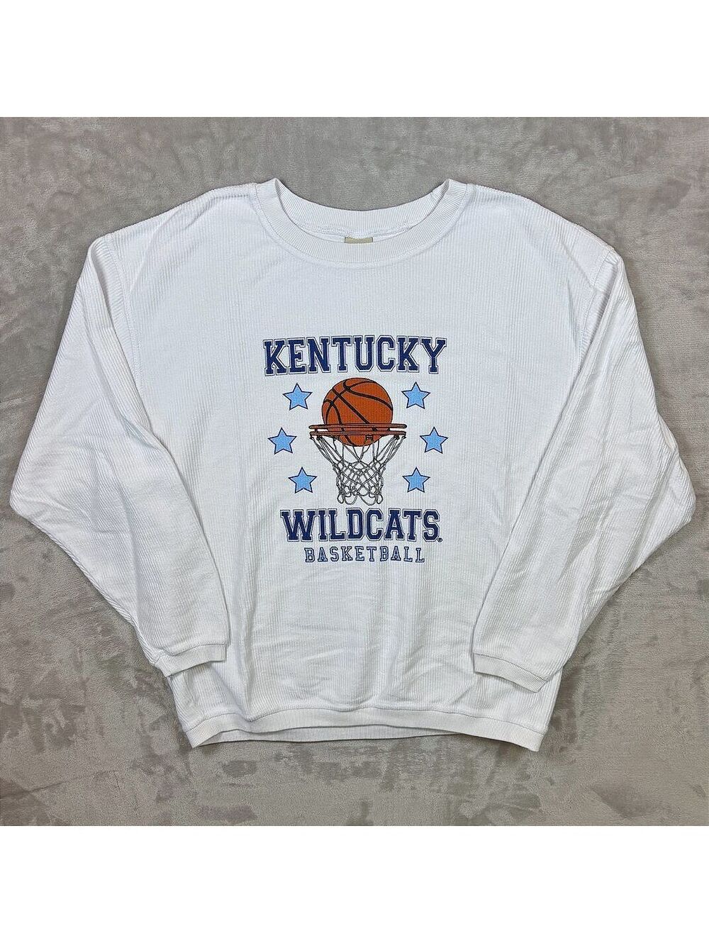 Chicka-d Kentucky Wildcats Basketball Corded Crewneck Sweatshirt Oversized L